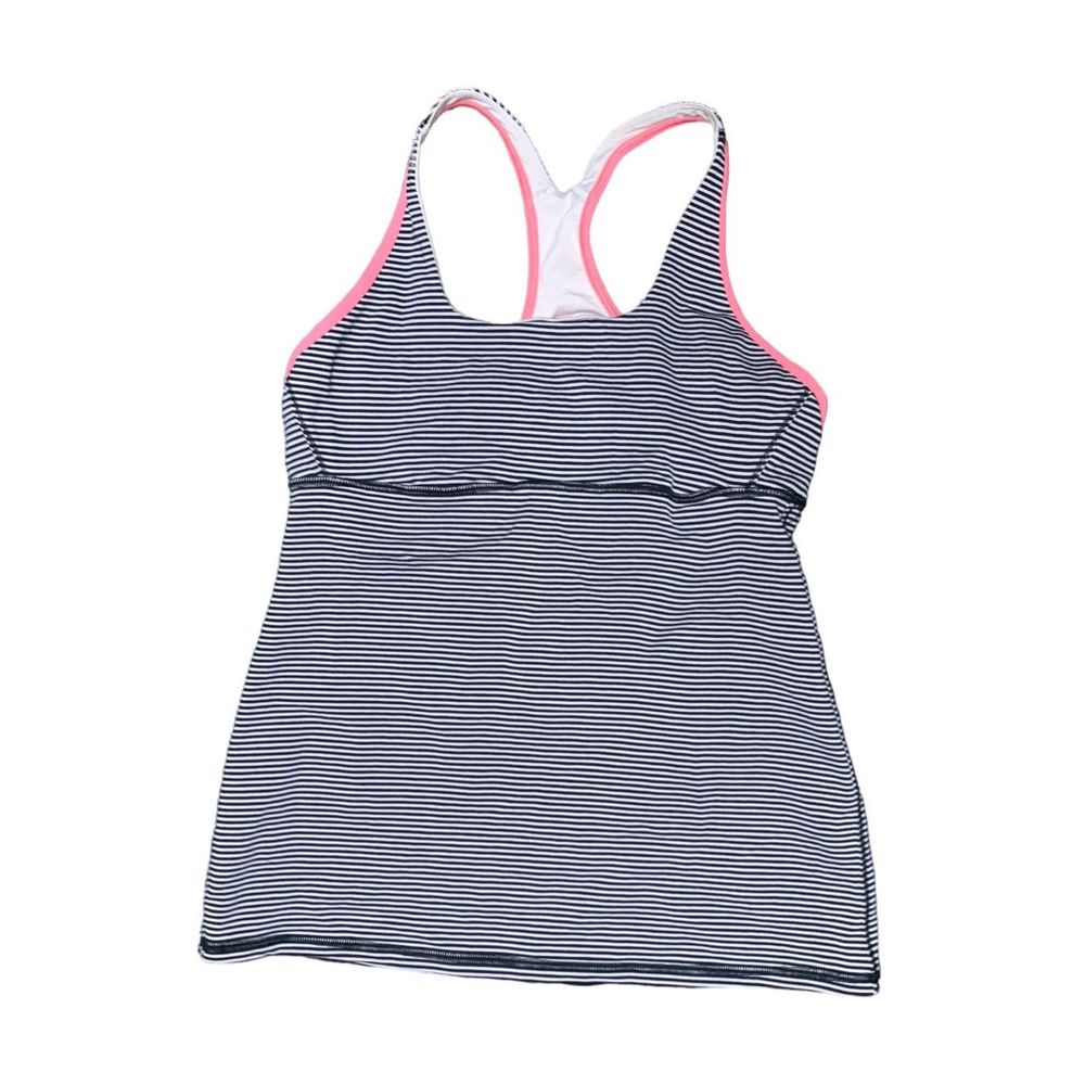 Lululemon, Active Tank Top w/ Built In Bra, Pink/Black/Tan, Size 8, Used
